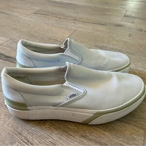 Vans Men's White and light blue  Slip-On Sneakers